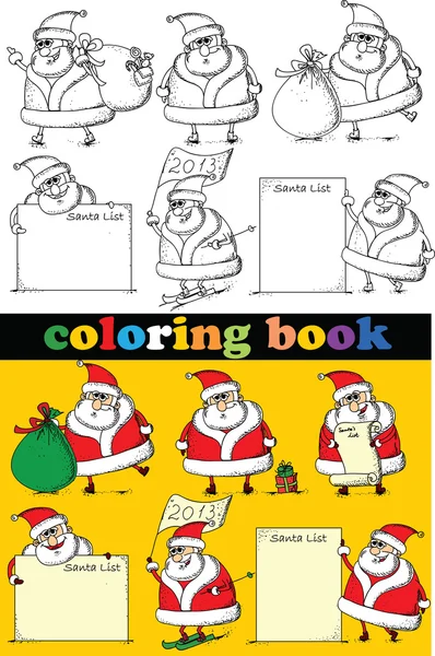 Livre à colorier du Père Noël, vecteur — Image vectorielle