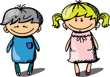 sevimli çizgi film çocuklar