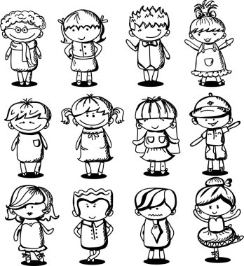 sevimli çizgi film çocuklar