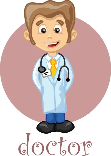 Cartoon cute doctor — Stock Vector