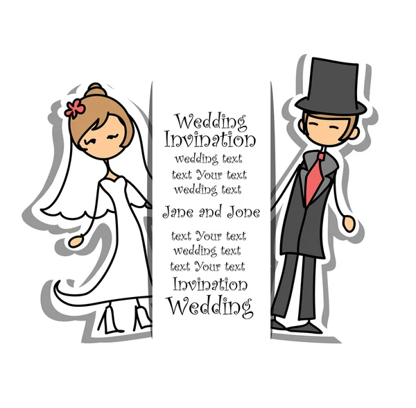 漫画の結婚式の写真 — ストックベクタ