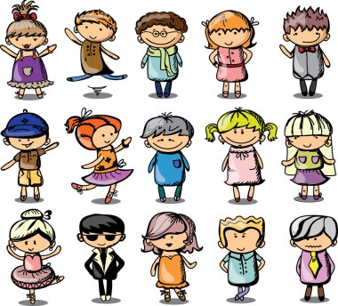 sevimli çizgi film çocuklar