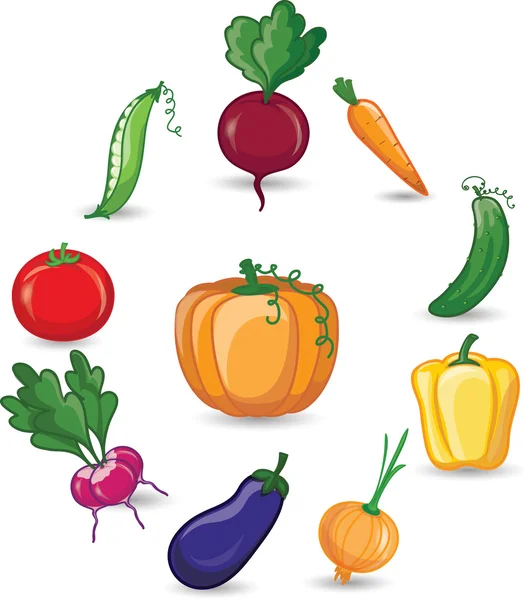 Légumes de bande dessinée — Image vectorielle