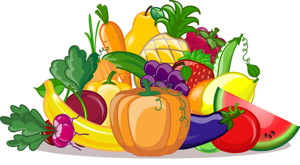 Мультфильм овощи и фрукты
