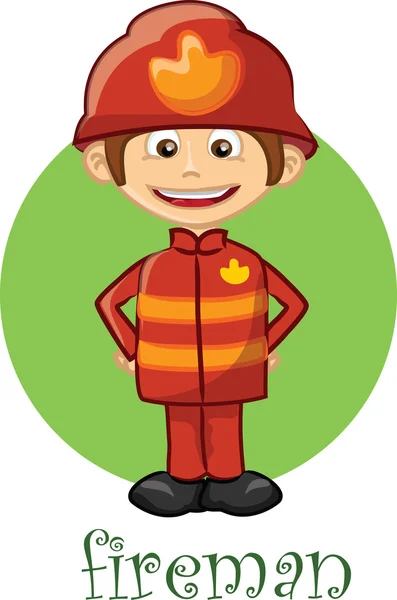 Cartoon fireman — Stock Vector