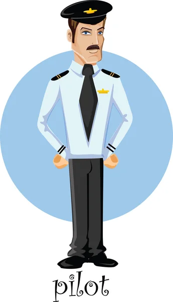 Personaje de dibujos animados- piloto — Vector de stock