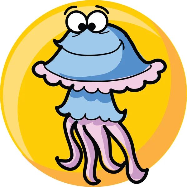 Bande dessinée vecteur mignon méduses — Image vectorielle