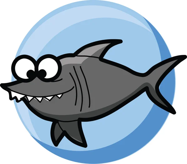 Žralok roztomilý vektor kreslené — Stockový vektor