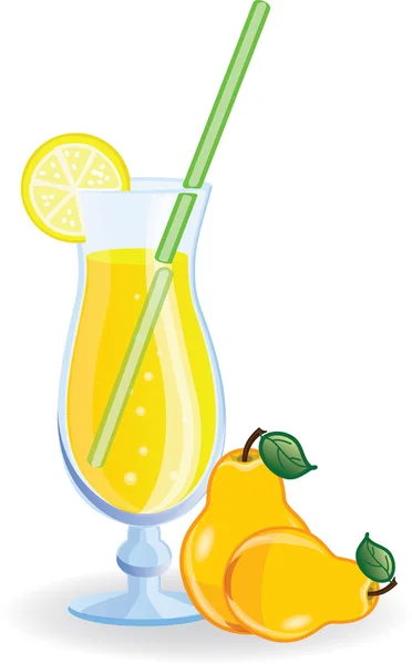 Pear cocktail, vector picture — Stock Vector