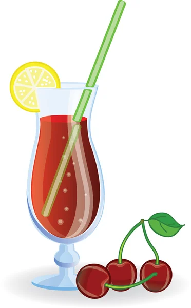 Cherry cocktail, vector picture — Stock Vector