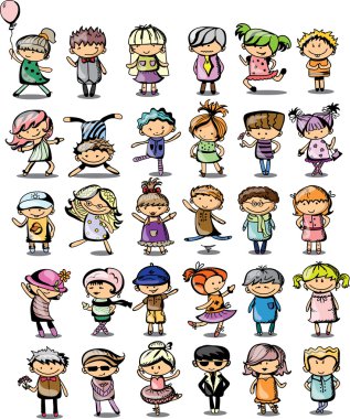 sevimli çizgi film çocuklar