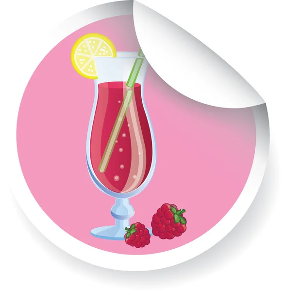 Adesivo con cocktail di frutta, immagine vettoriale — Vettoriale Stock