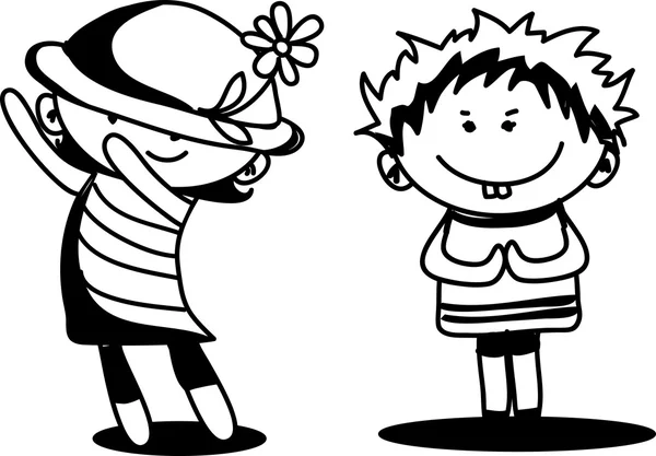 かわいい漫画の子供たち — ストックベクタ