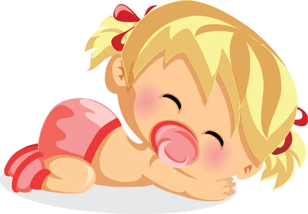 Vector illustration of baby girl — Stock Vector