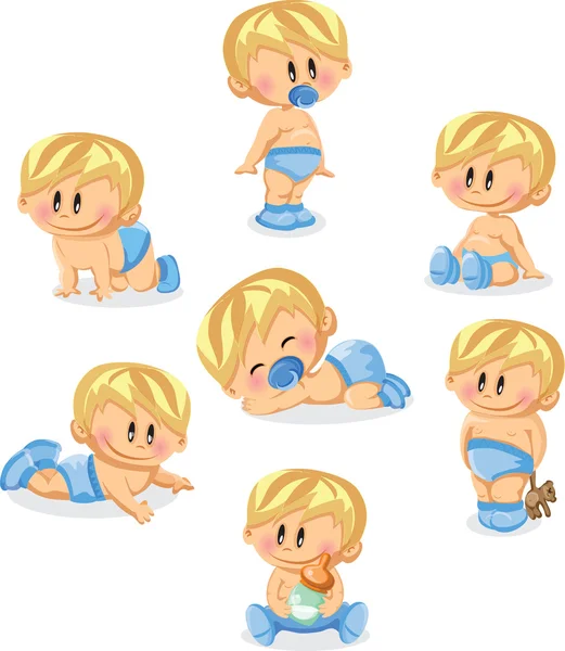 Illustration vectorielle de bébés garçons — Image vectorielle