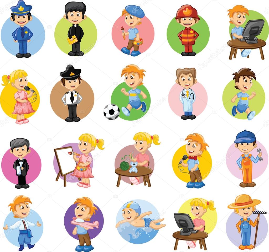 Cartoon characters of different professions Stock Vector Image by  ©virinaflora #27982491