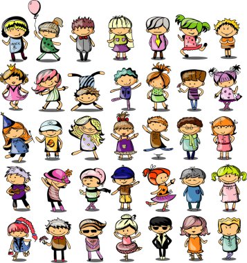 sevimli çizgi film çocuklar