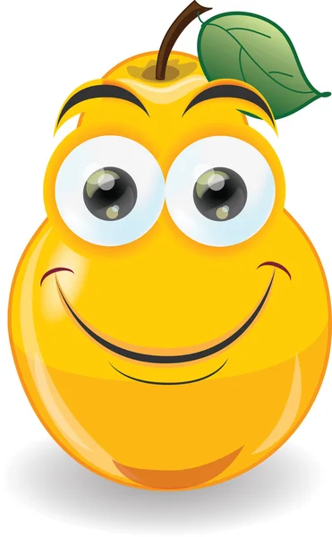 Cartoon pear with smile face — Stock Vector