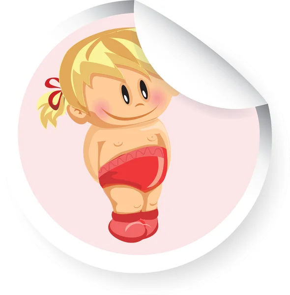 Vector sticker met meisje van de baby — Stockvector