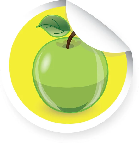 Sticker of cartoon apple — Stock Vector