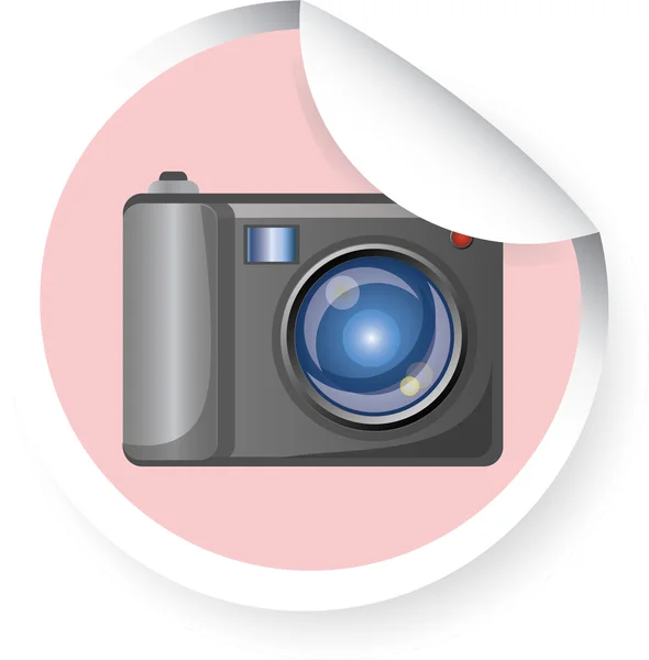 Photo camera vector sticker — Stock Vector