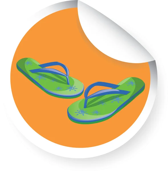 Slipper, flip-flops vector sticker — Stockvector