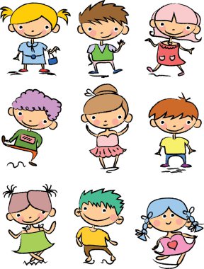 sevimli çizgi film çocuklar