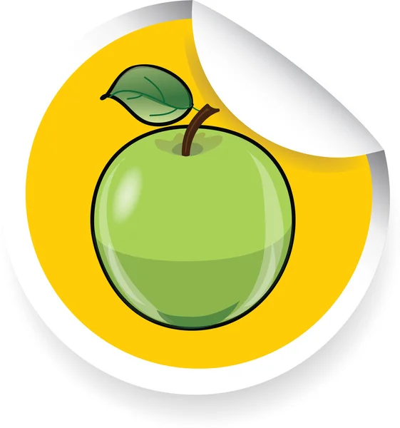 Sticker of cartoon apple — Stock Vector