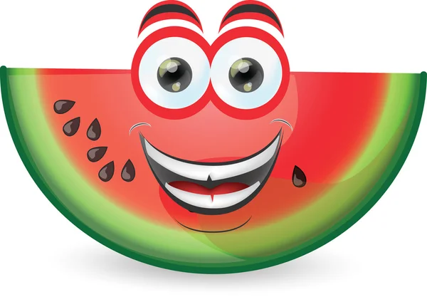 Cartoon funny watermelon — Stock Vector