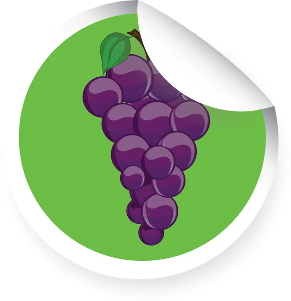Pegatina de la uva de dibujos animados — Vector de stock