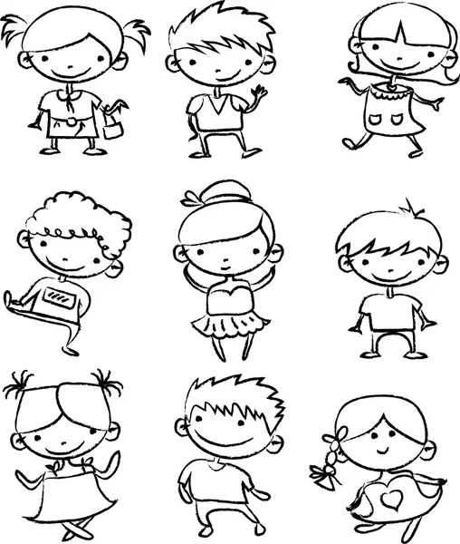 Roztomilý kreslený děti — Stockový vektor