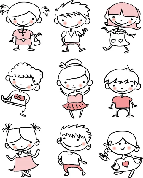 Cute cartoon kinderen — Stockvector