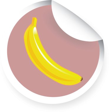 karikatür muz ile etiket