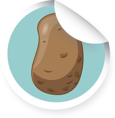 karikatür patates ile etiket