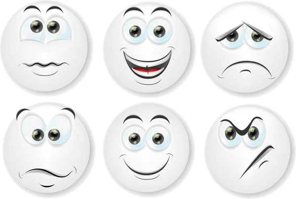 Cartoon faces with emotions — Stock Vector