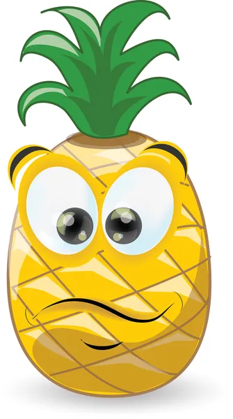 Cartoon pineapple with emotion — Stock Vector