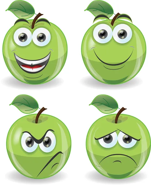 Cartoon funny apples — Stock Vector