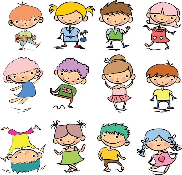 Cute cartoon kids — Stock Vector