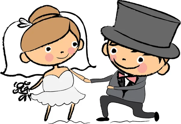 Desenhos animados fotos do casamento — Vetor de Stock