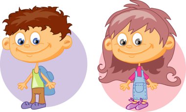 sevimli çizgi film çocuklar