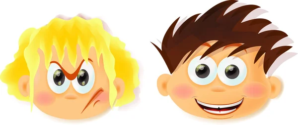 Niños con emociones — Vector de stock