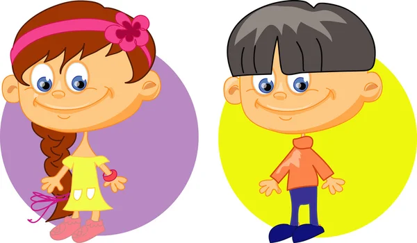 Cute cartoon kids — Stock Vector