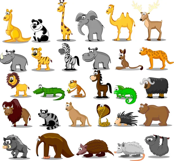 Set of cute cartoon animals Stock Illustration