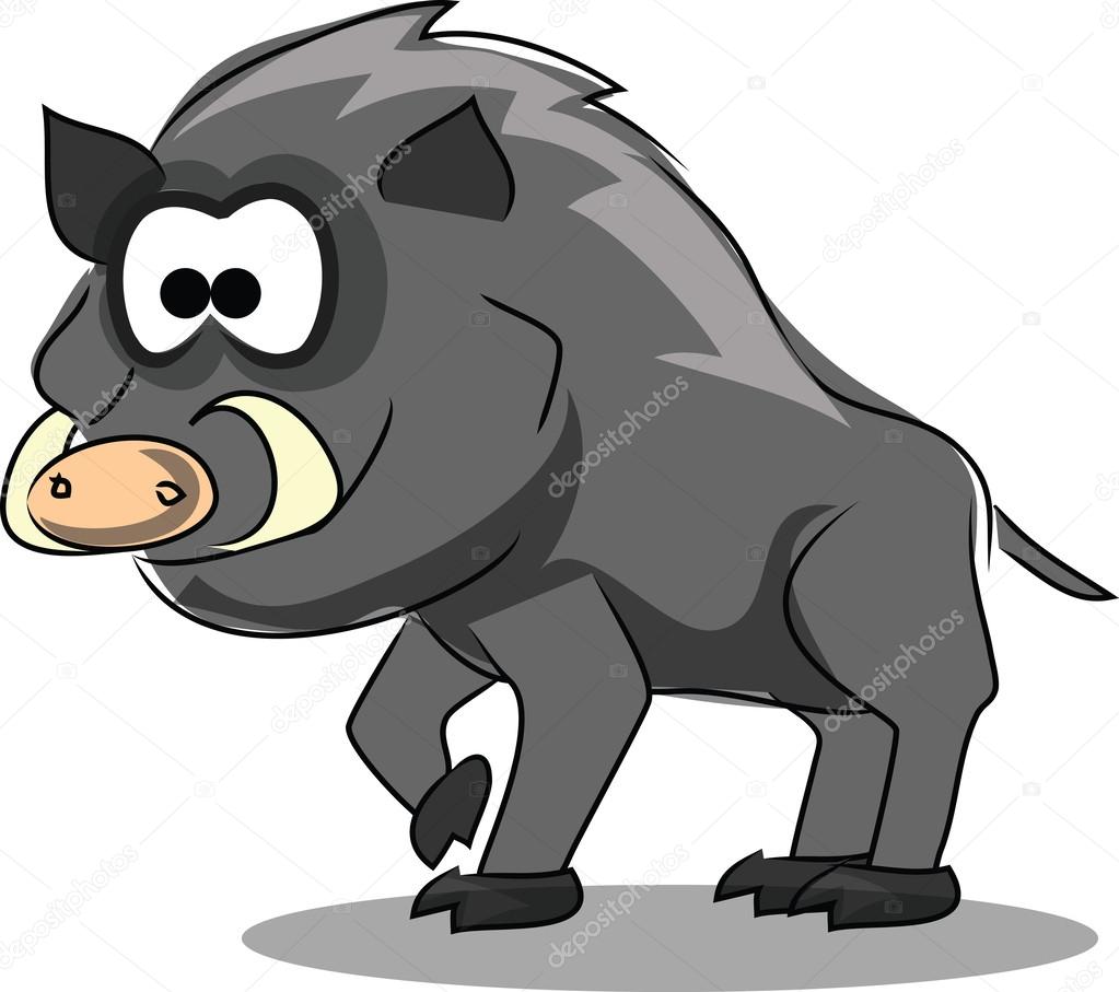 Cartoon wild boar
