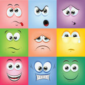 kreslené obličeje s emocemi