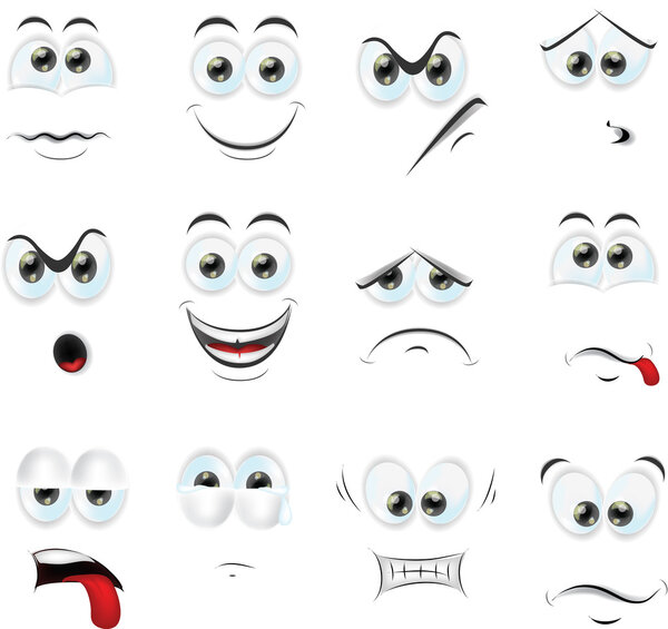 Cartoon faces with emotions