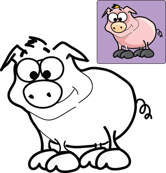 Niedliches Zeichentrickschwein — Stockvektor