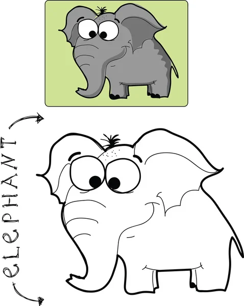 Lindo elefante de dibujos animados — Vector de stock