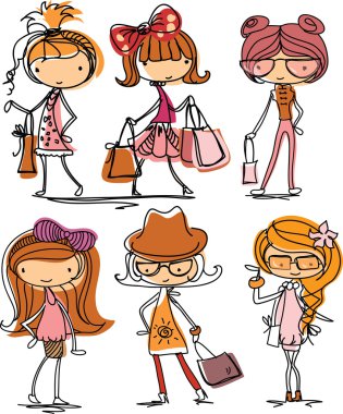 karikatür moda kızlar