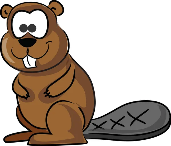 Cartoon cute beaver — Stock Vector